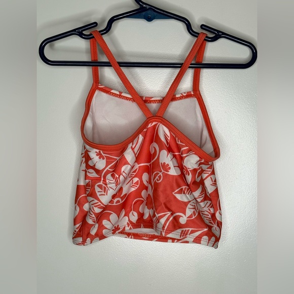 Hawaiian Floral Coral Colored Girls Bathing Suit Size 5T - Picture 5 of 8